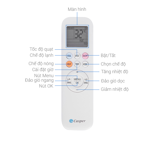 Cách Sử Dụng Điều Khiển Điều Hòa Casper Tiết Kiệm Điện